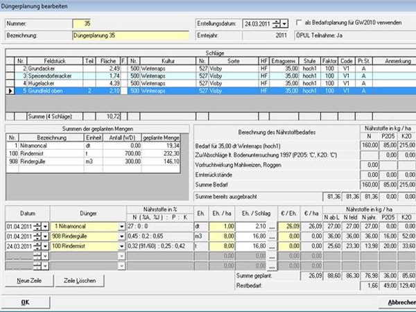 AGRIS Schlagkartei AGRIS Schlagkartei