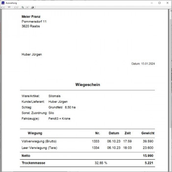 Software control for AGRETO drive-over-scale